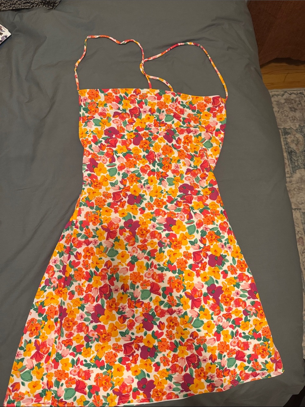 Princess Polly Bright Floral Mini Dress in Yellow, Pink & Green